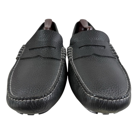 Cole Haan Nike Air Penny Black Loafers Size 9 Wide Black Leather Slip On Shoes - Picture 5 of 13